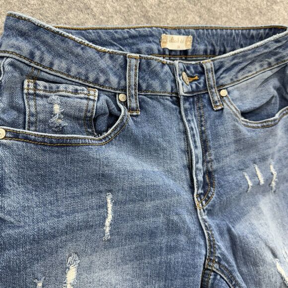 Altar'd State Womens Skinny Girlfriend Distressed Size 24 Jeans Blue Baddie Edgy - Picture 4 of 10